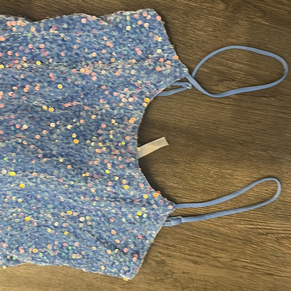 Homecoming dress with blue sparkles - Picture 5 of 5